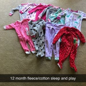 12 month baby girl sleeper footies